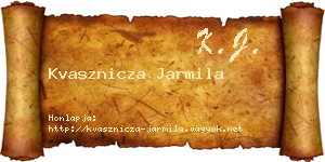 Kvasznicza Jarmila névjegykártya
